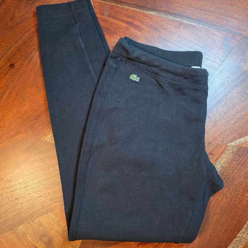 Women's Lacoste Black Cotton Blend Leggings Size L